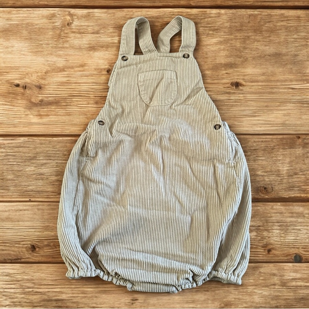 The Simple Folk Corduroy Oatmeal Overall Romper